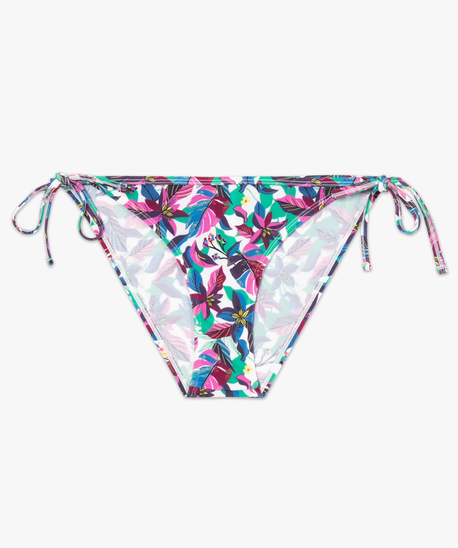 Bas de maillot de bain femme forme slip avec liens imprime | GEMO