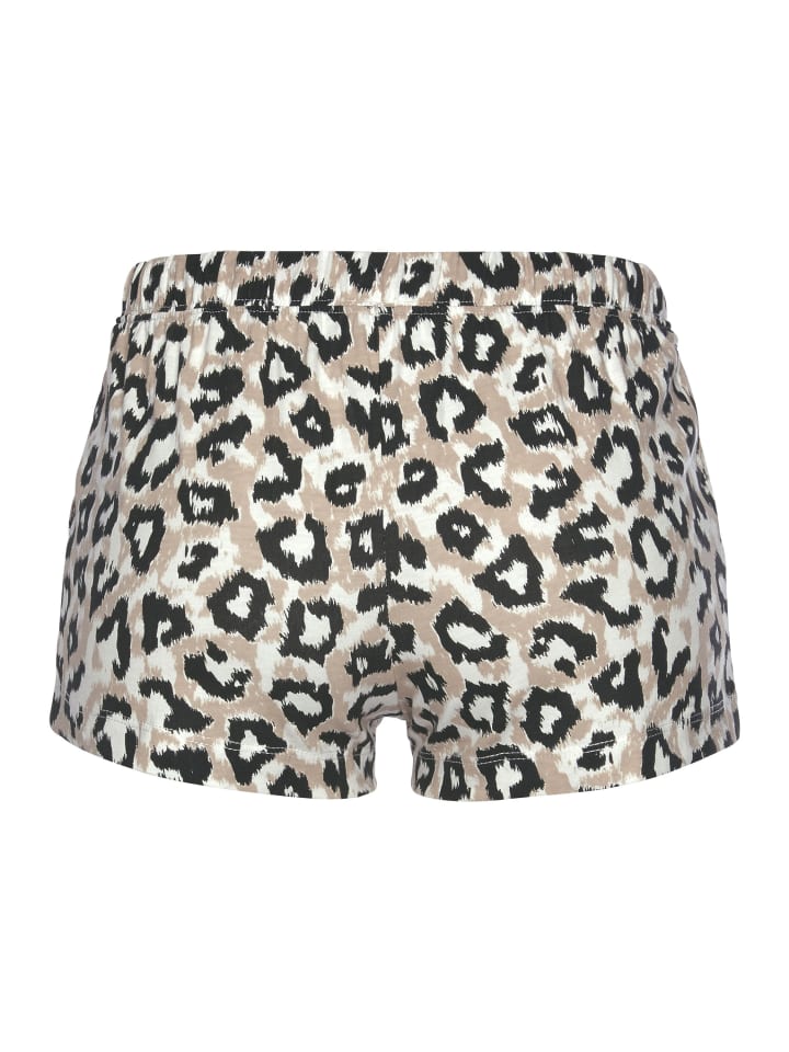 LASCANA Schlafshorts in ecru-nougat-schwarz günstig kaufen