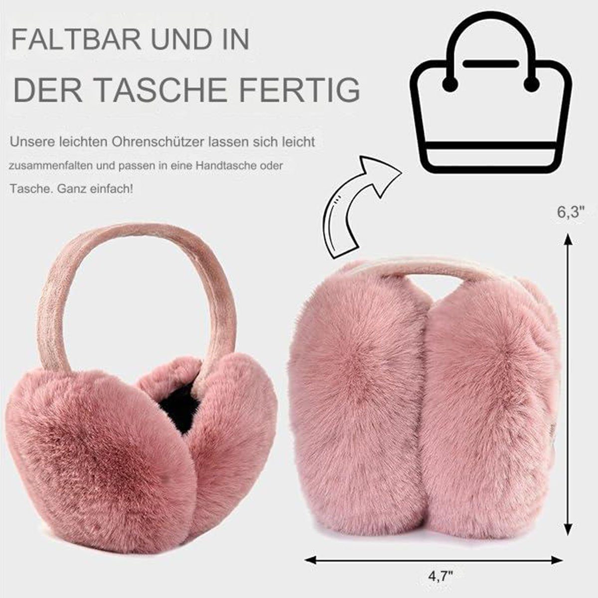 COUNJOYING Ohrenwärmer Ohrenwärmer Damen Winter Plüsch Flauschig Faltbare Ohrwärmer 2 Stück (2-St)