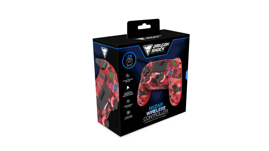 Mizar Wireless Controller für PS4 Rot Camo