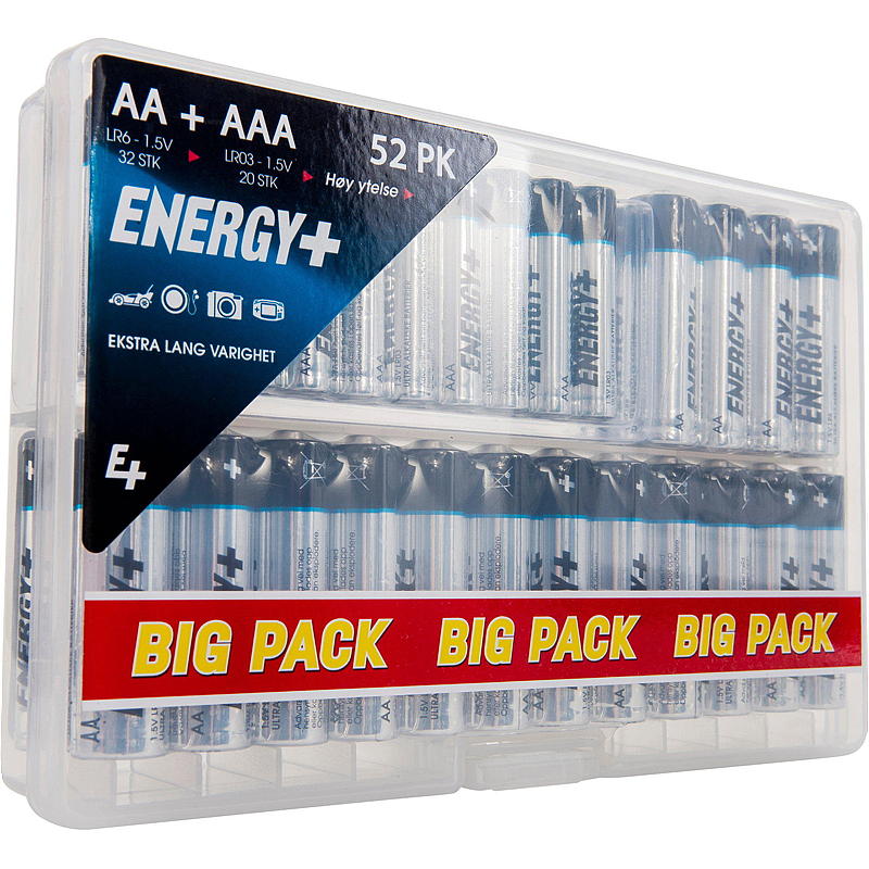 Energy Batteri AA/AAA 52-pk, Power Energy