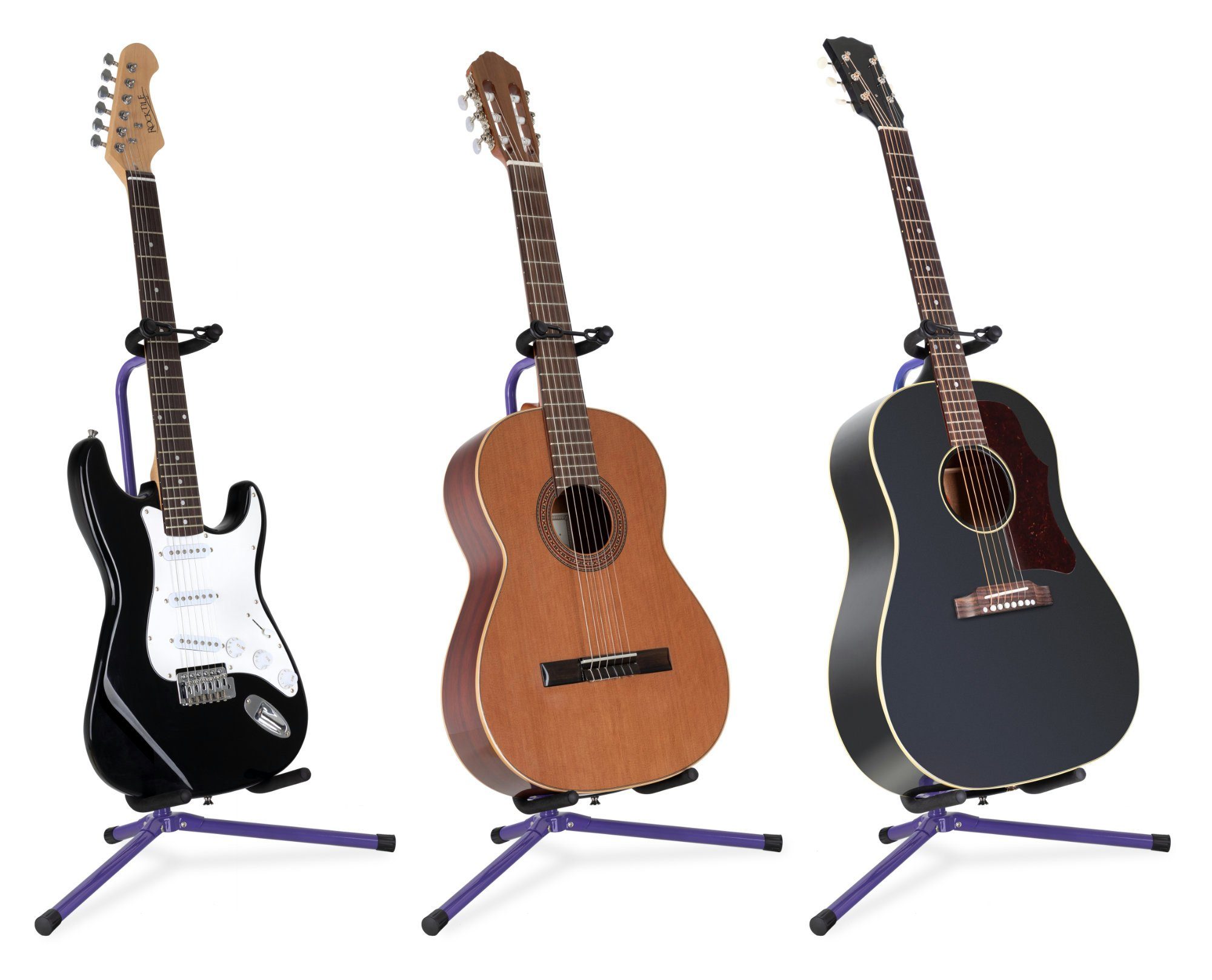 Classic Cantabile Gitarrenständer GS-30 Gitarrenstativ, Gepolsterte Auflage - Klappbarer Gitarrenständer