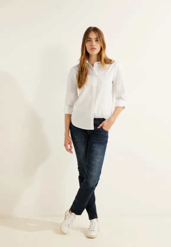 CECIL Unifarbene Baumwollbluse