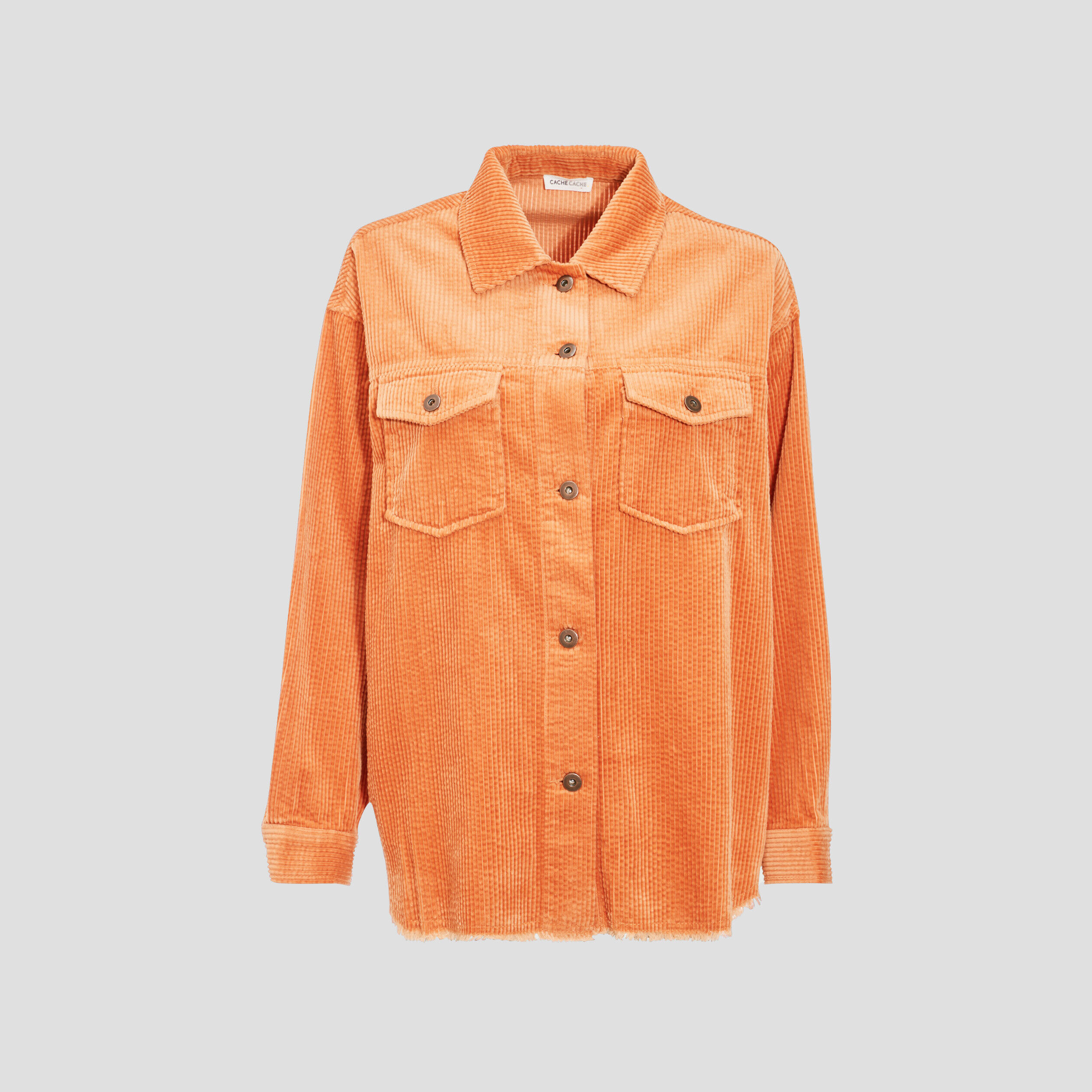 Surchemise manches longues orange femme | Cache Cache