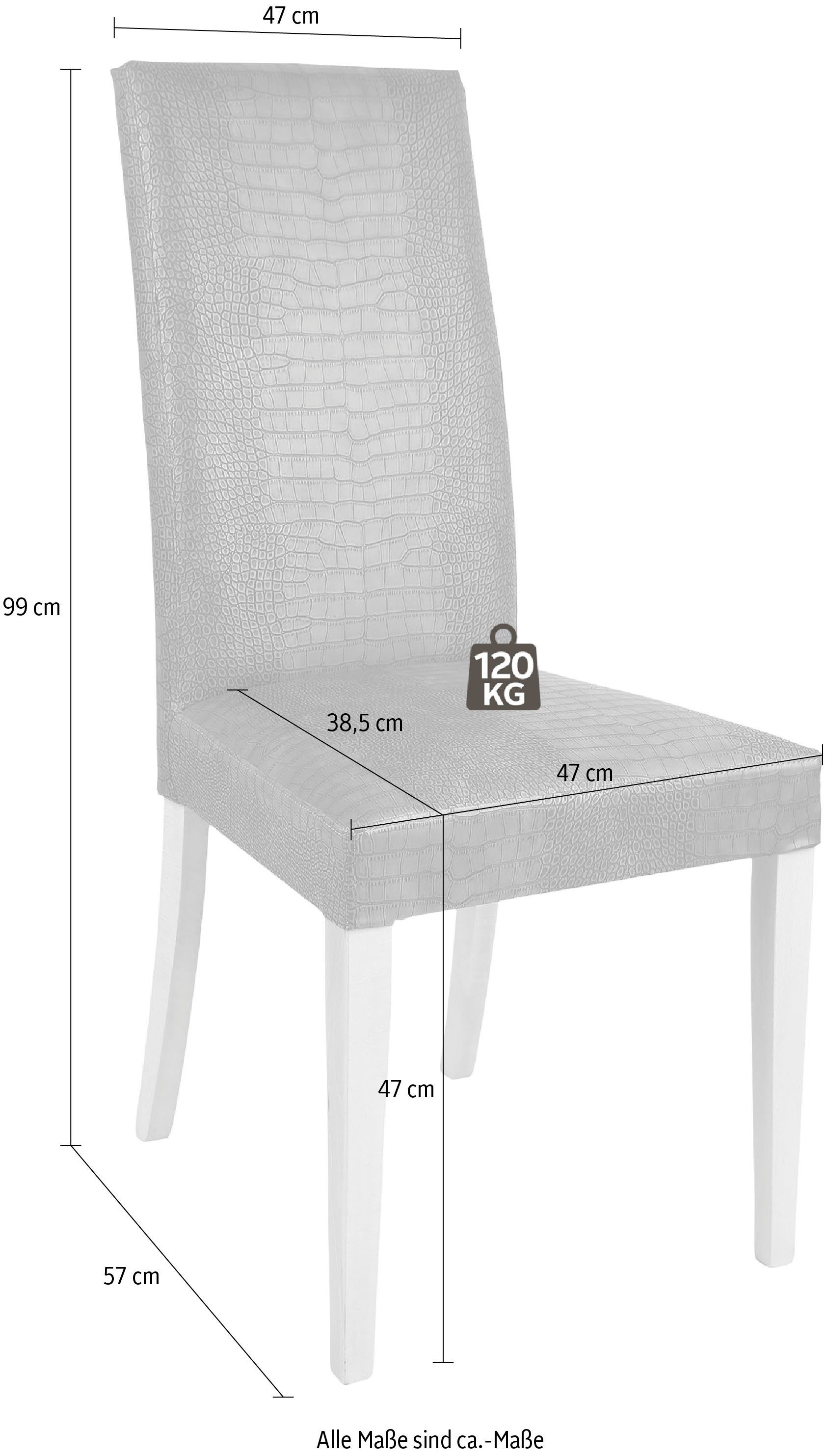 Home affaire Polsterstuhl Java (Set, 2 St), Kunstlederbezug mit Animalprägung