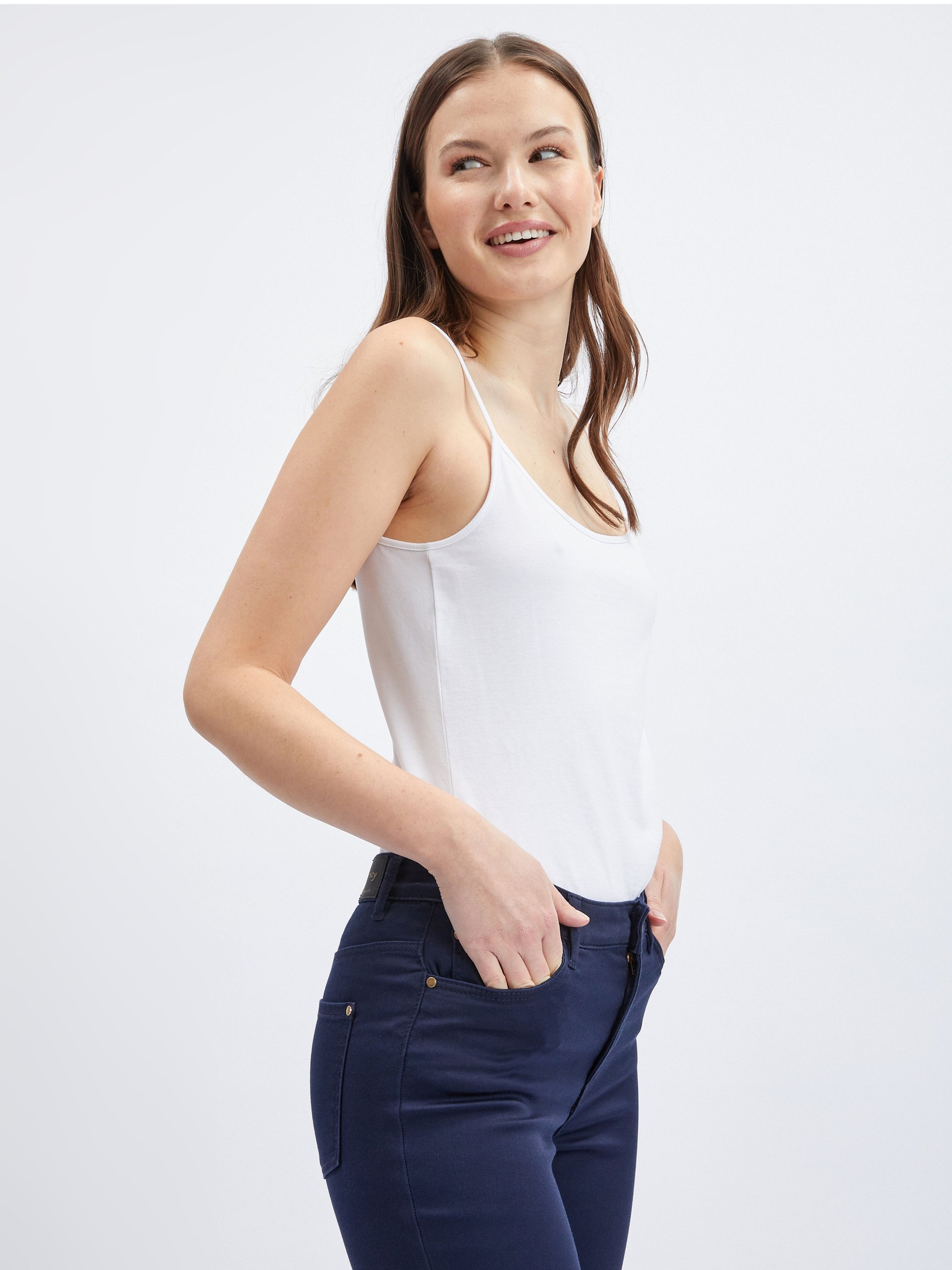 Dunkelblaue Damen-Kurzarmhose ORSAY