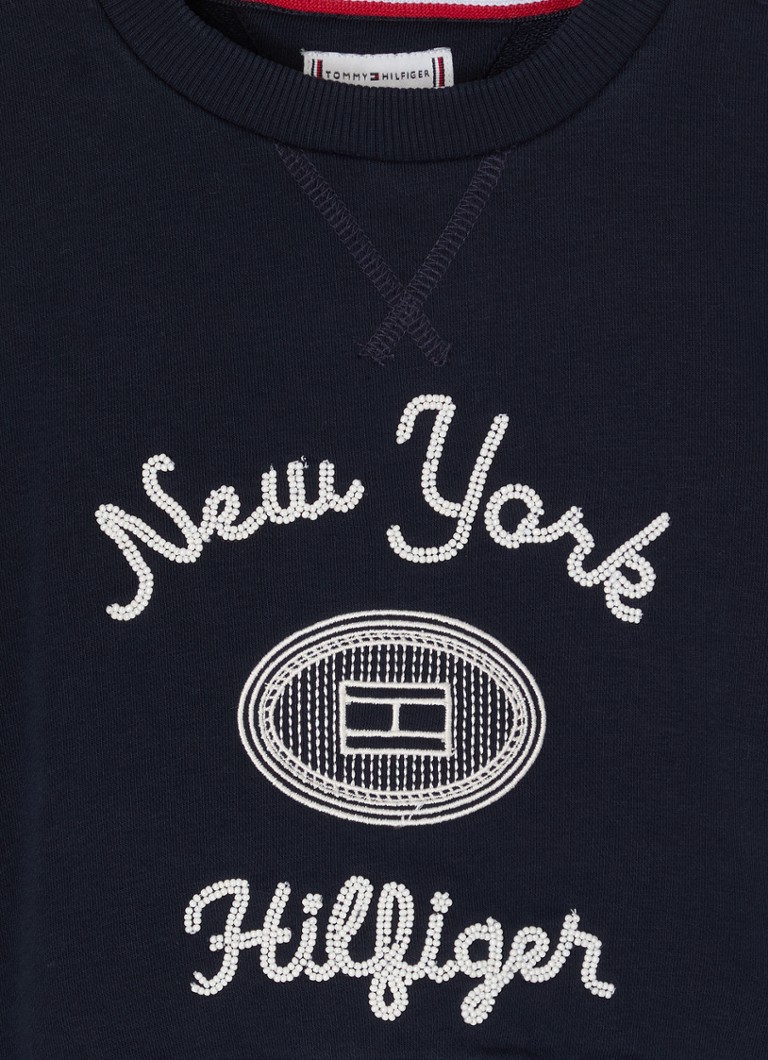 Tommy Hilfiger  Sweater met logo en kralendecoratie