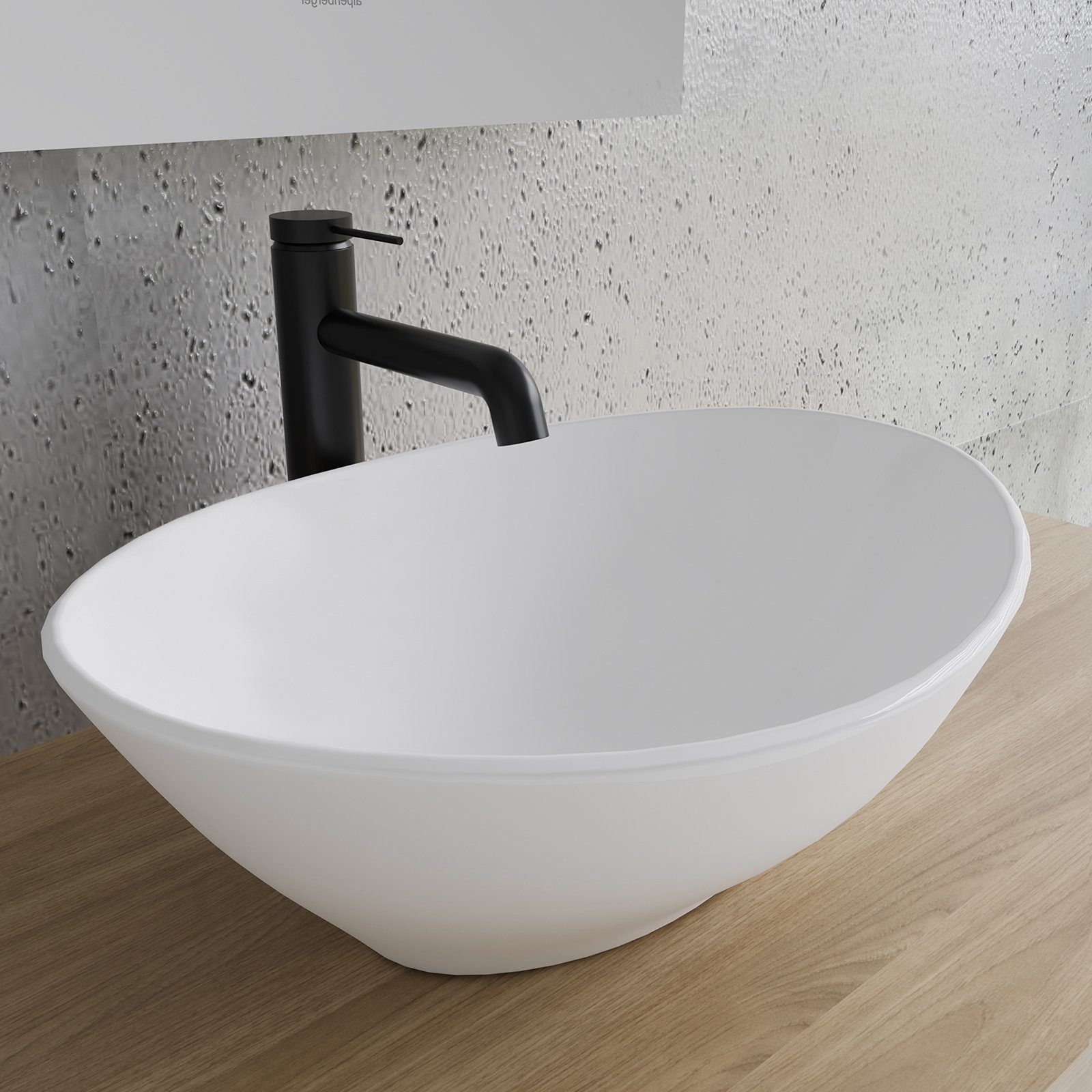 Alpenberger Aufsatzwaschbecken Waschschale Oval - Mini Waschbecken (1-tlg., Aufsatzbecken), pflegeleicht & hygienische Waschschüssel mit Nano Beschichtung