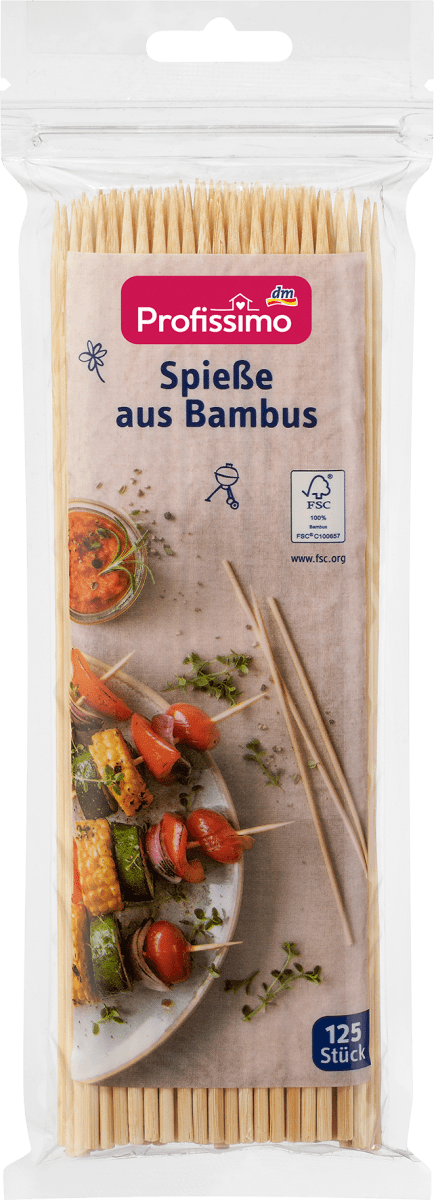 Profissimo Spieße aus Bambus, 125 St