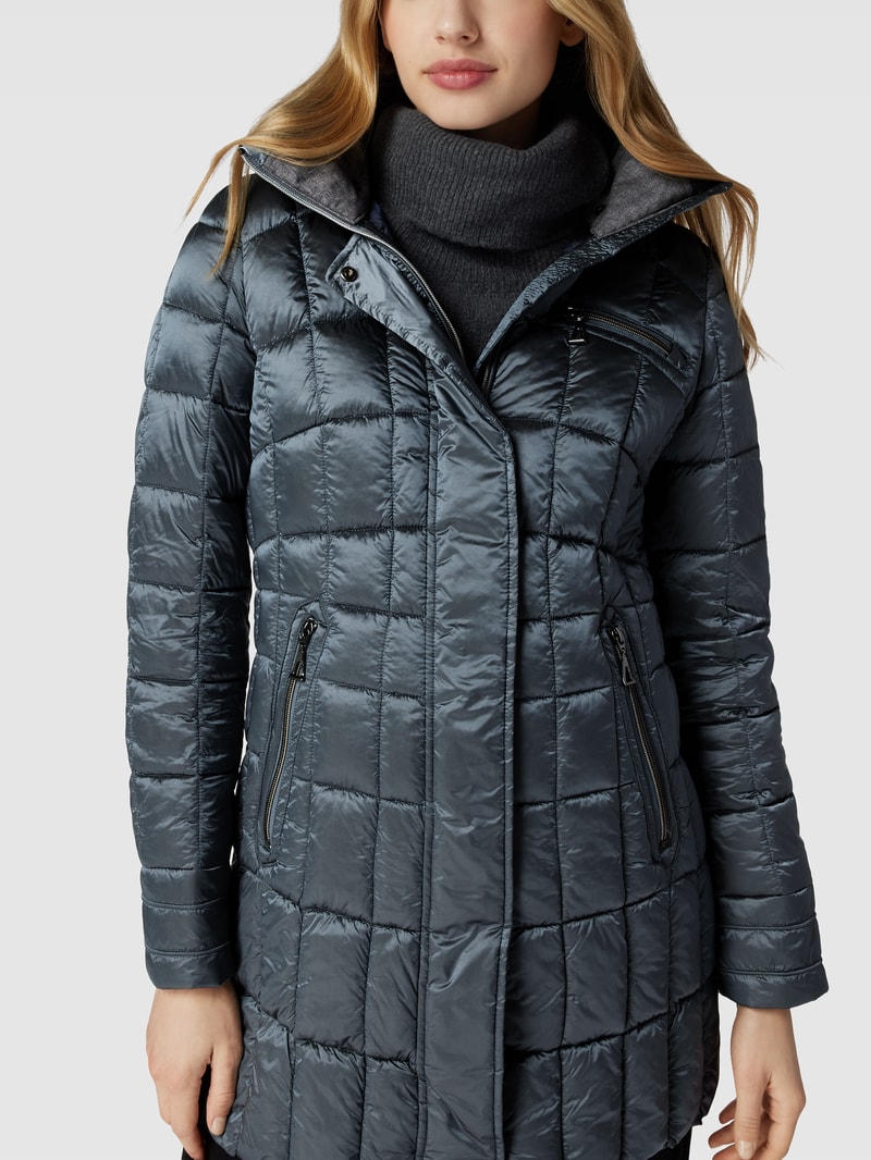 Steppjacke mit abnehmbarer Kapuze in blau