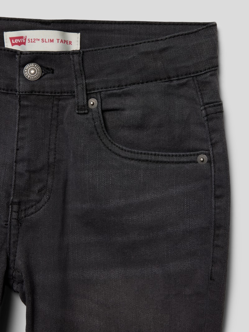 Slim Fit Jeans mit 5-Pocket-Design in schwarz