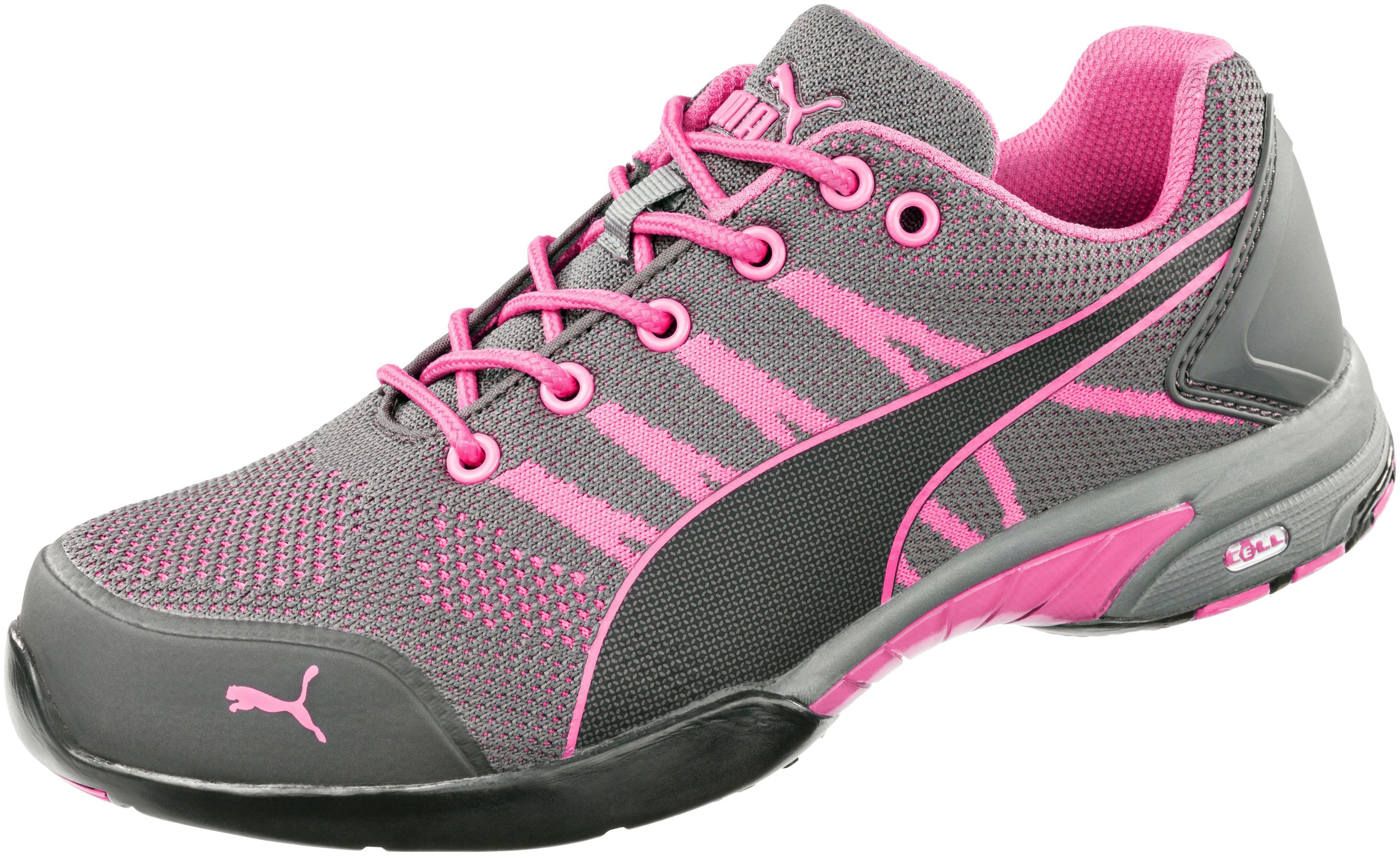 PUMA Safety Celerity Knit Pink Sicherheitsschuh Damen S1 Arbeitsschuh, dämpfendes IQ.CELL Fußbett, BreathActive Futter