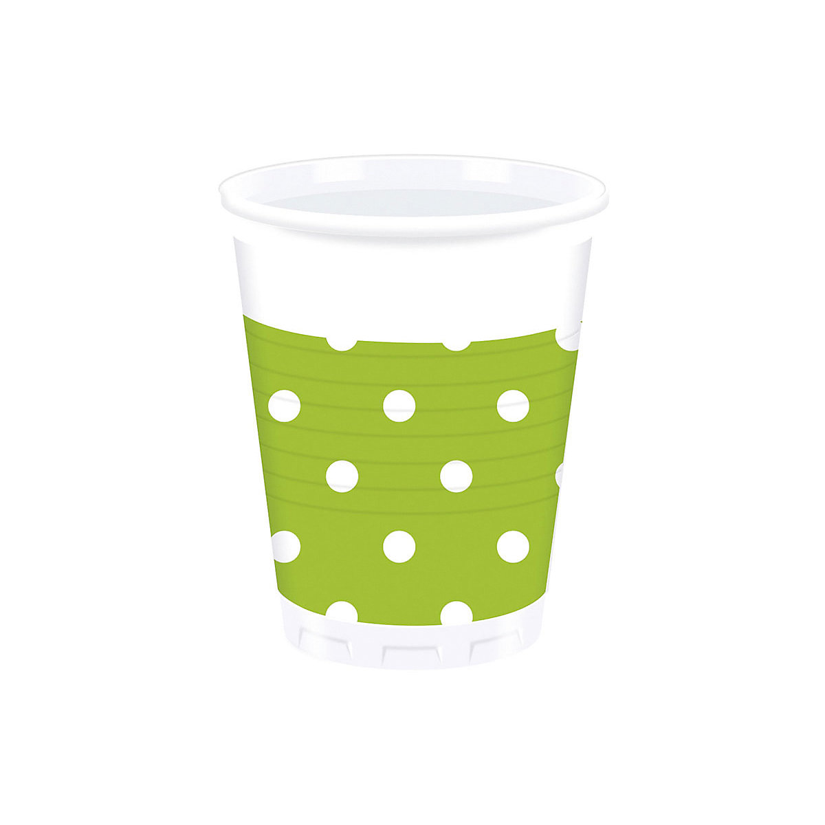 Partybecher/Trinkbecher Green Dots, 200 ml, Kunststoff, 8 Stück