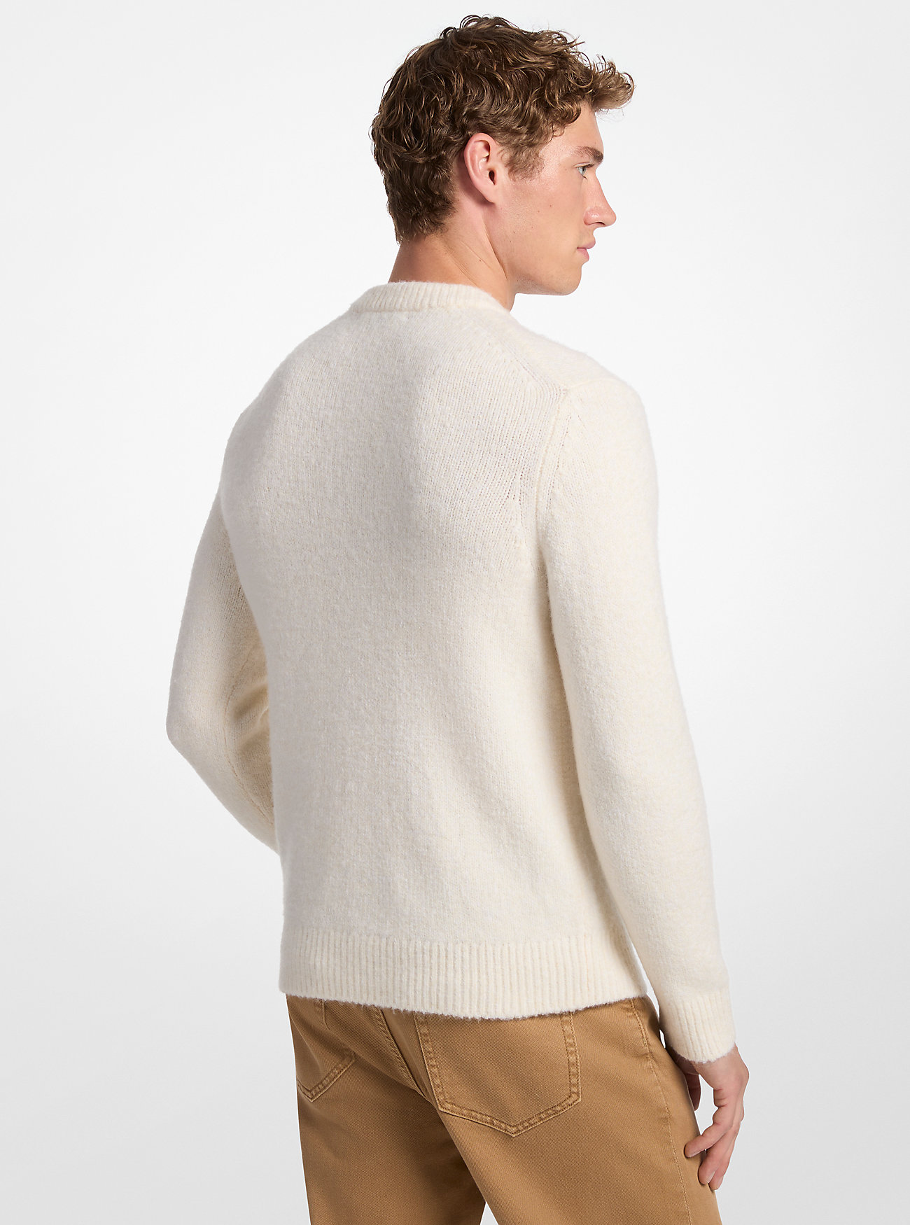 Nylon Blend Sweater - BONE