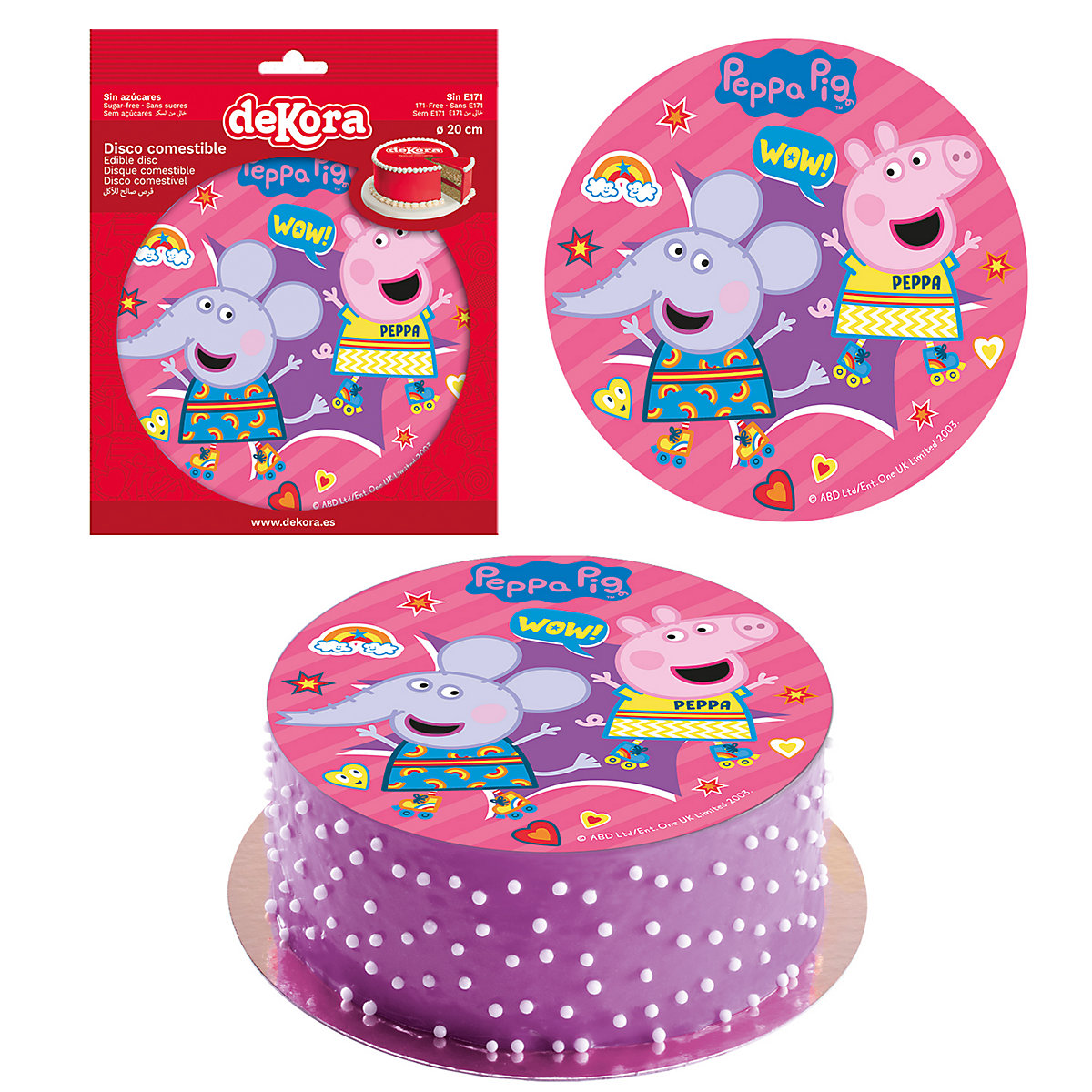 2er Set Peppa Wutz Essbarer Tortenaufleger + Mini-Törtchenaufleger