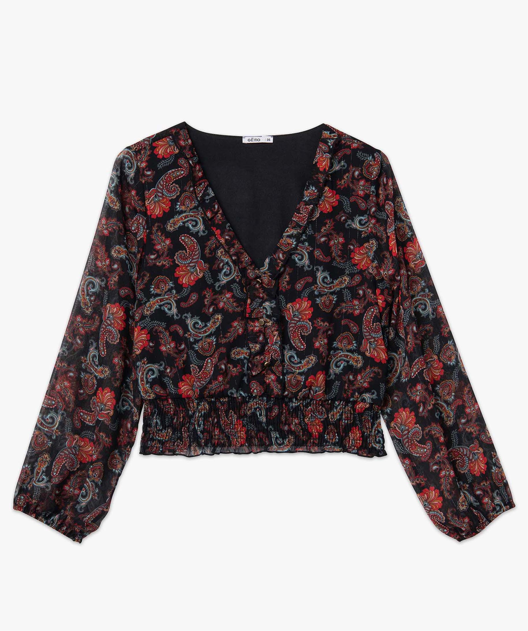Blouse femme en voile à motif cachemire imprime | GEMO