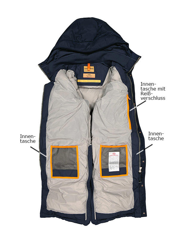 PARAJUMPERS, Daunenparka, Mikrofaser SOLOTEX®, dunkelbau