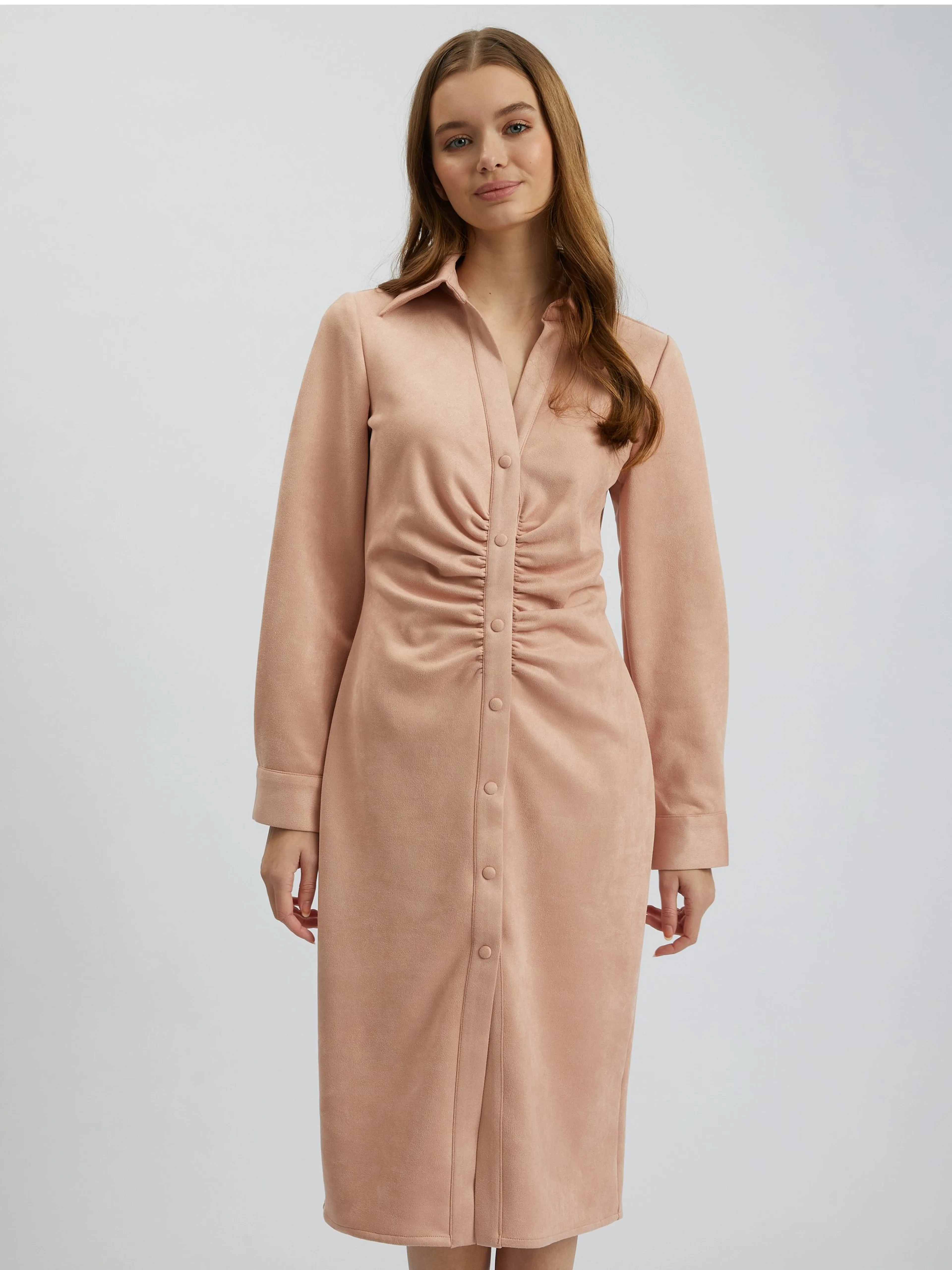Hellrosa Damen Etuikleid Wildleder ORSAY