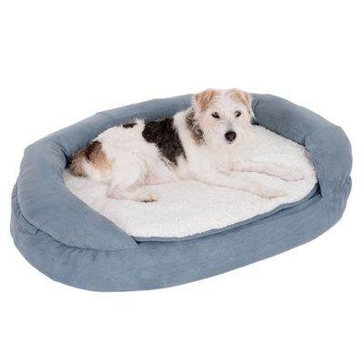 Hundebett Memory oval, grau-blau