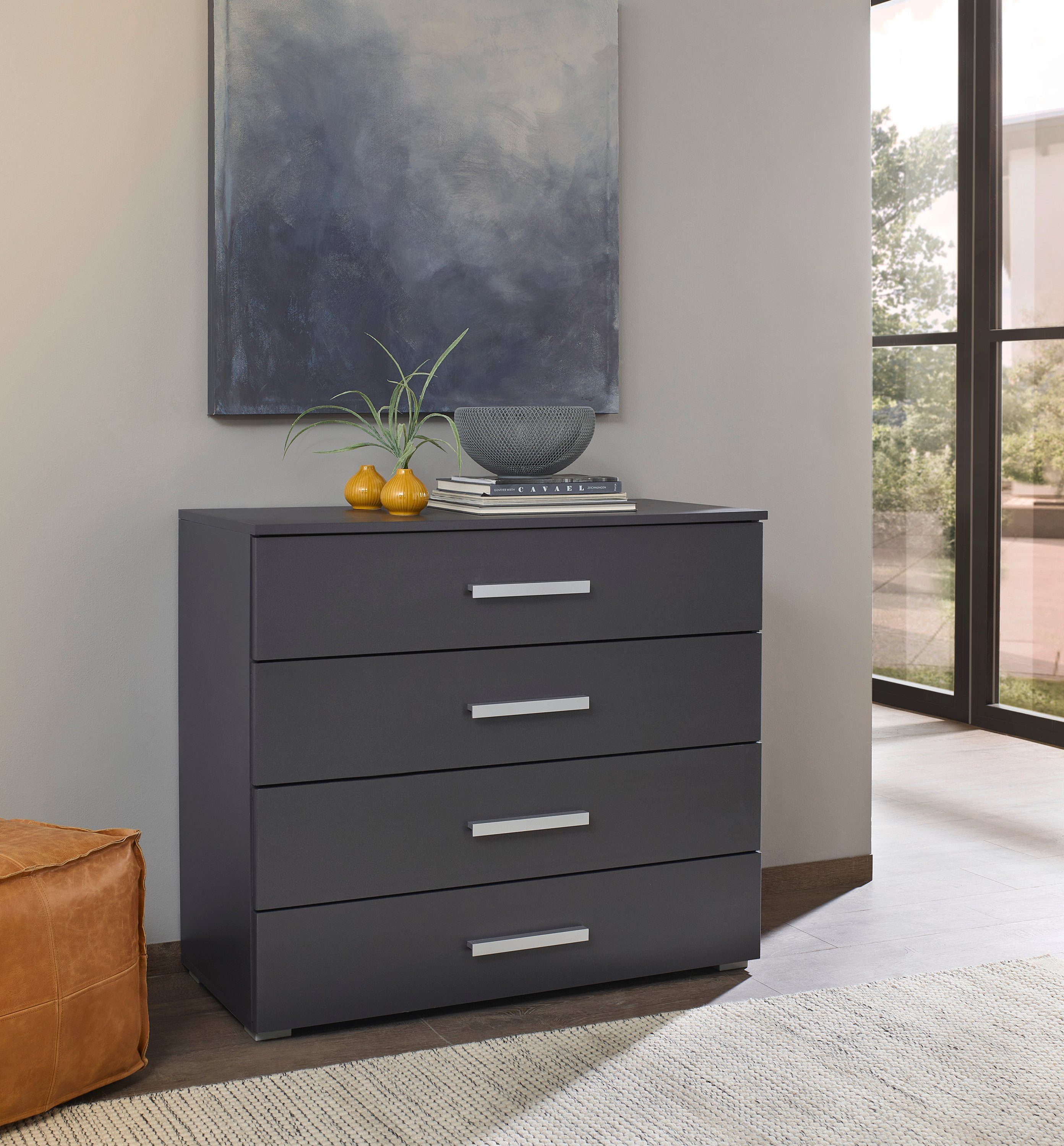 rauch Kommode Koluna, mit 4 Schubkästen, inkl. 6er-Set Filzboxen