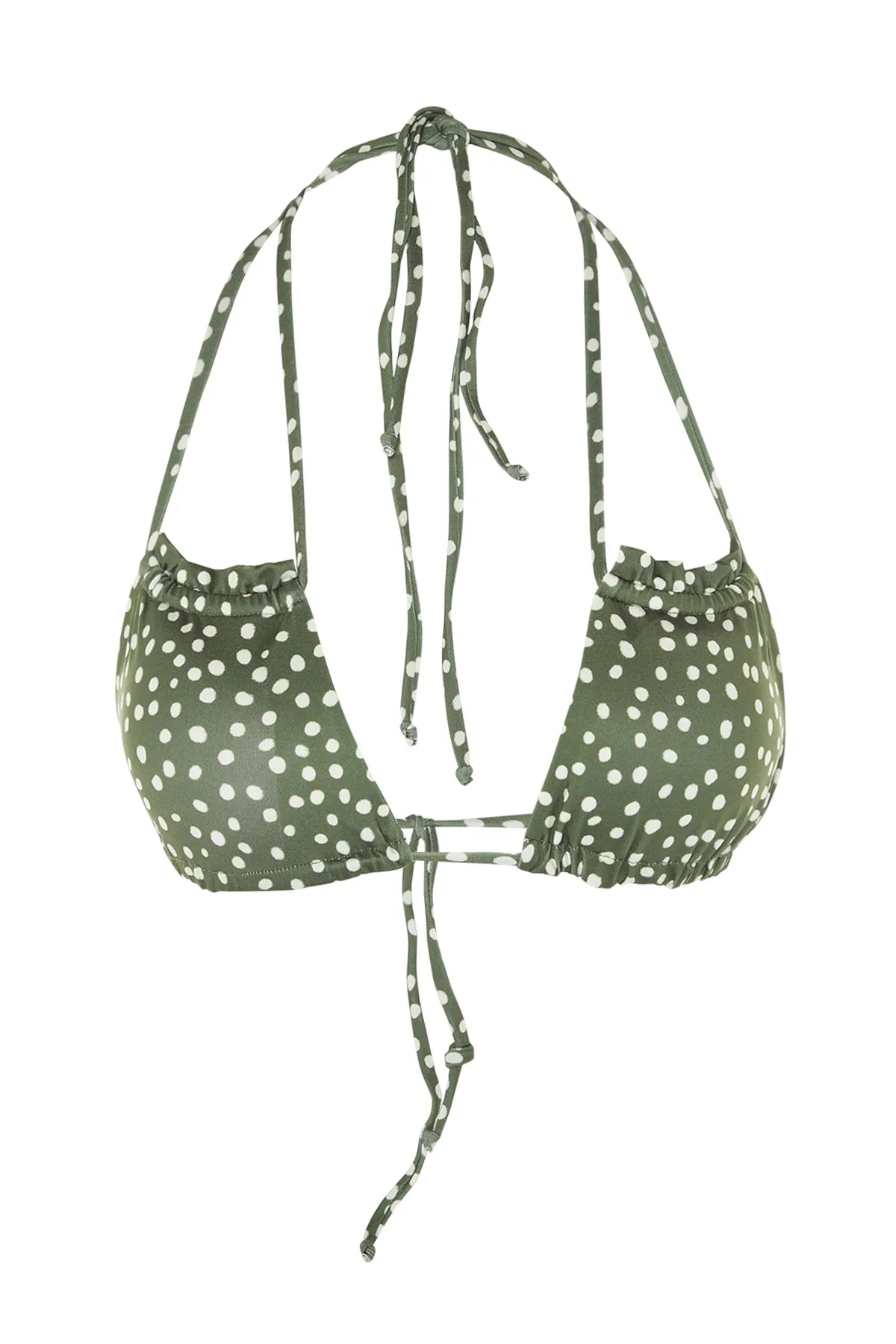 Trendyol Collection  Gepunktetes Dreieck-Tunnel-Bikinioberteil TBESS23BU00206