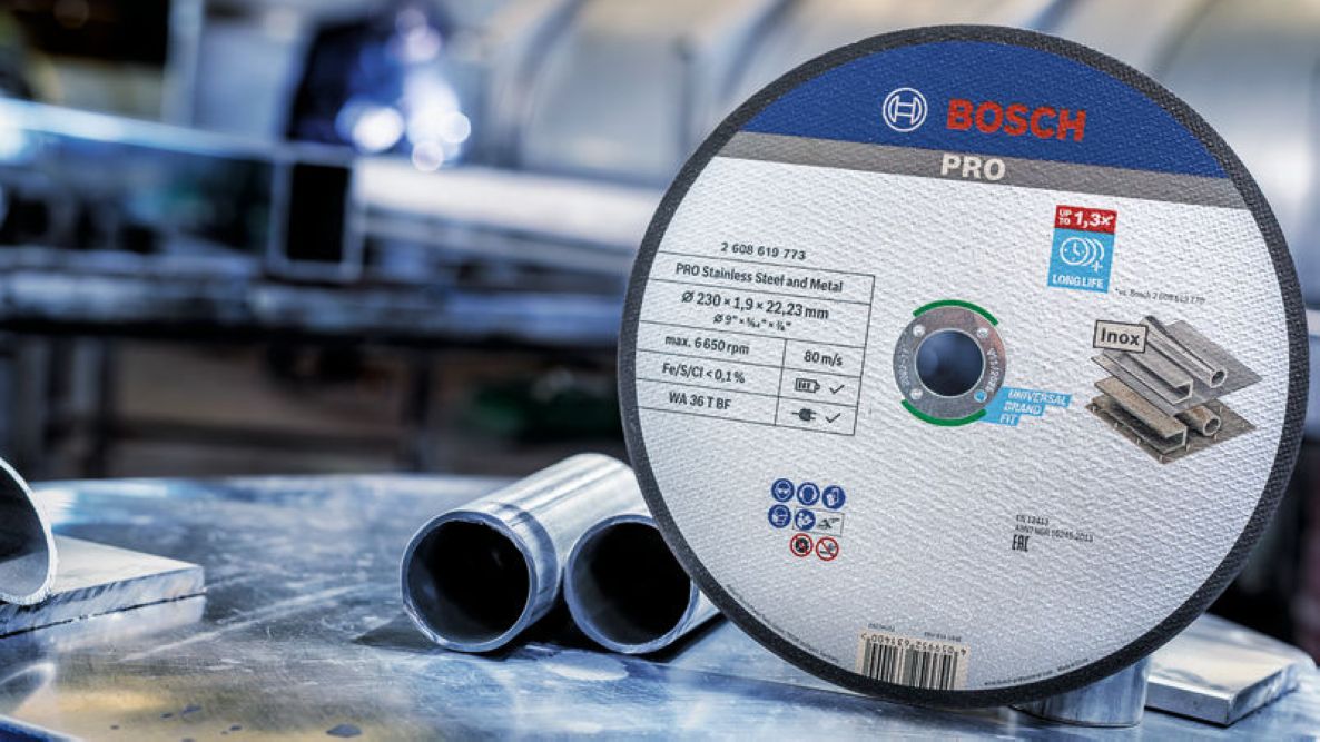 Bosch Blue Accessories 2608601514 PRO ruostumattomasta teräksestä ja metallista valmistettu katkaisulaikka, 230x1,9x22,23 mm