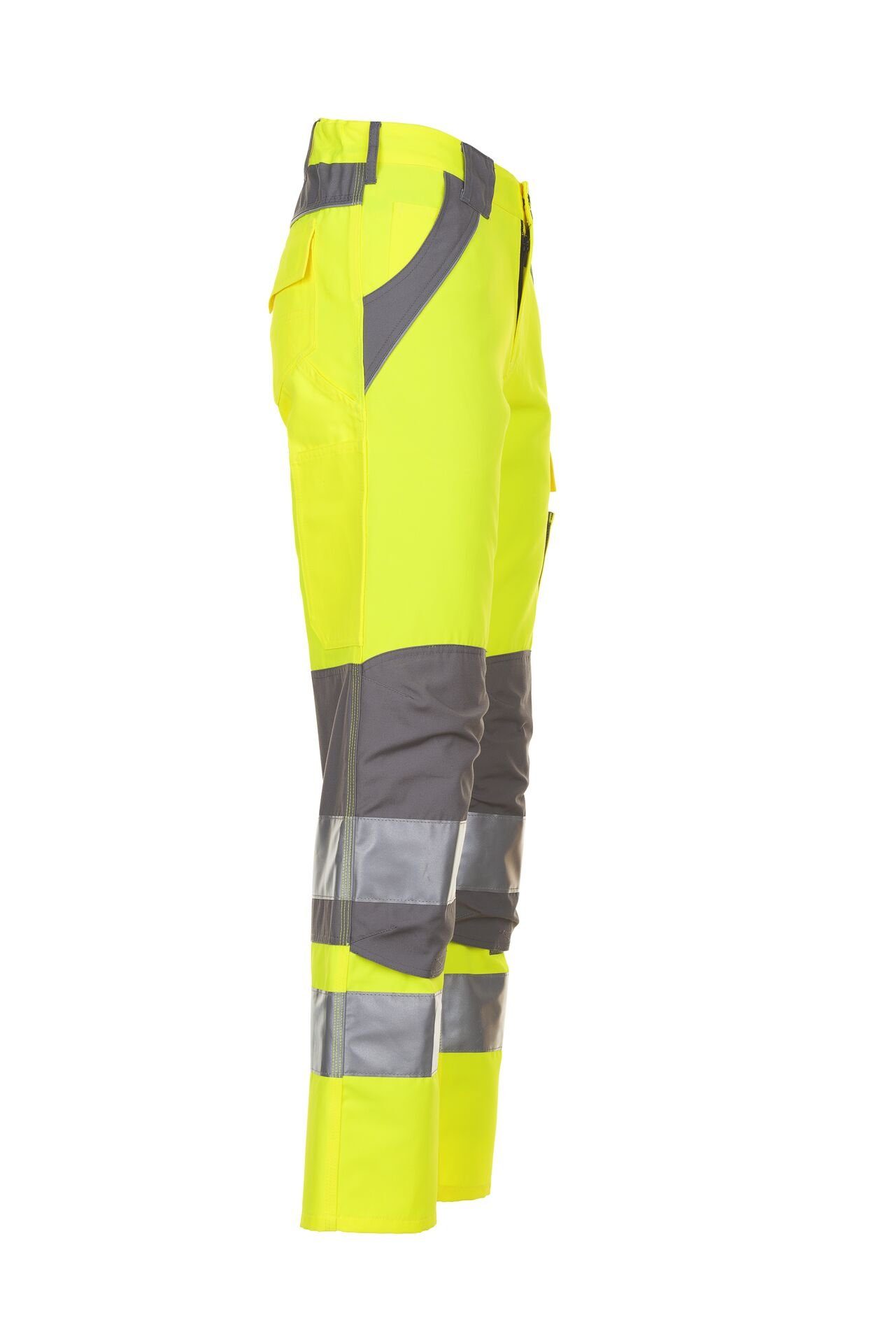 Planam Arbeitshose Bundhose Plaline Warnschutz gelb/zink Größe 48 (1-tlg)
