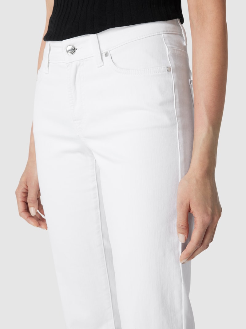 Jeans mit Label-Patch Modell 'Paris' in weiß