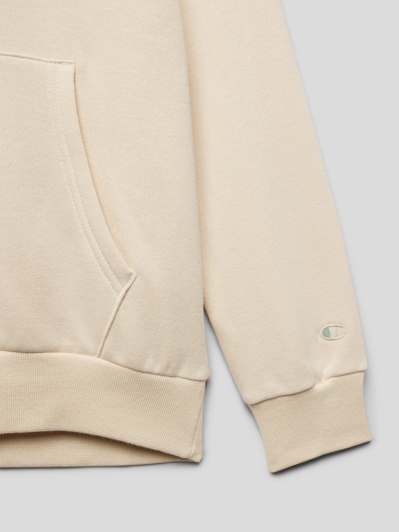 Hoodie mit Label-Stitching Modell 'Rochester' in sand