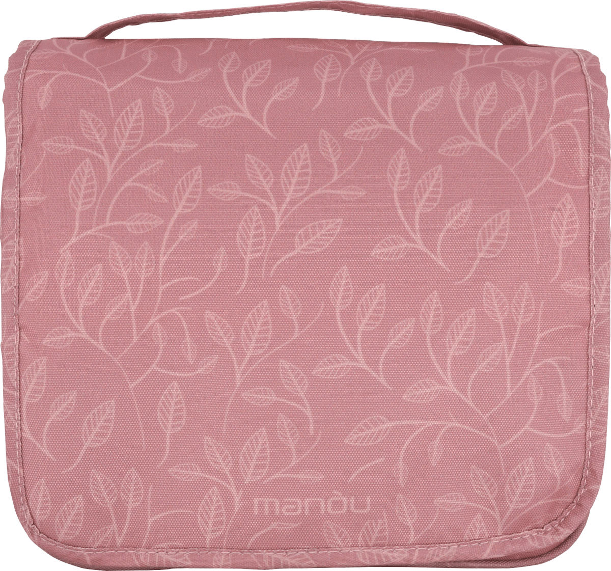 Kulturbeutel Organizer rosa mit Blätter-Motiv, 1 St
