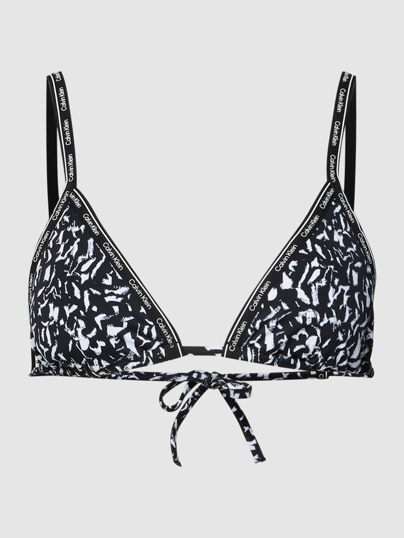 Bikini-Oberteil mit Allover-Muster in schwarz
