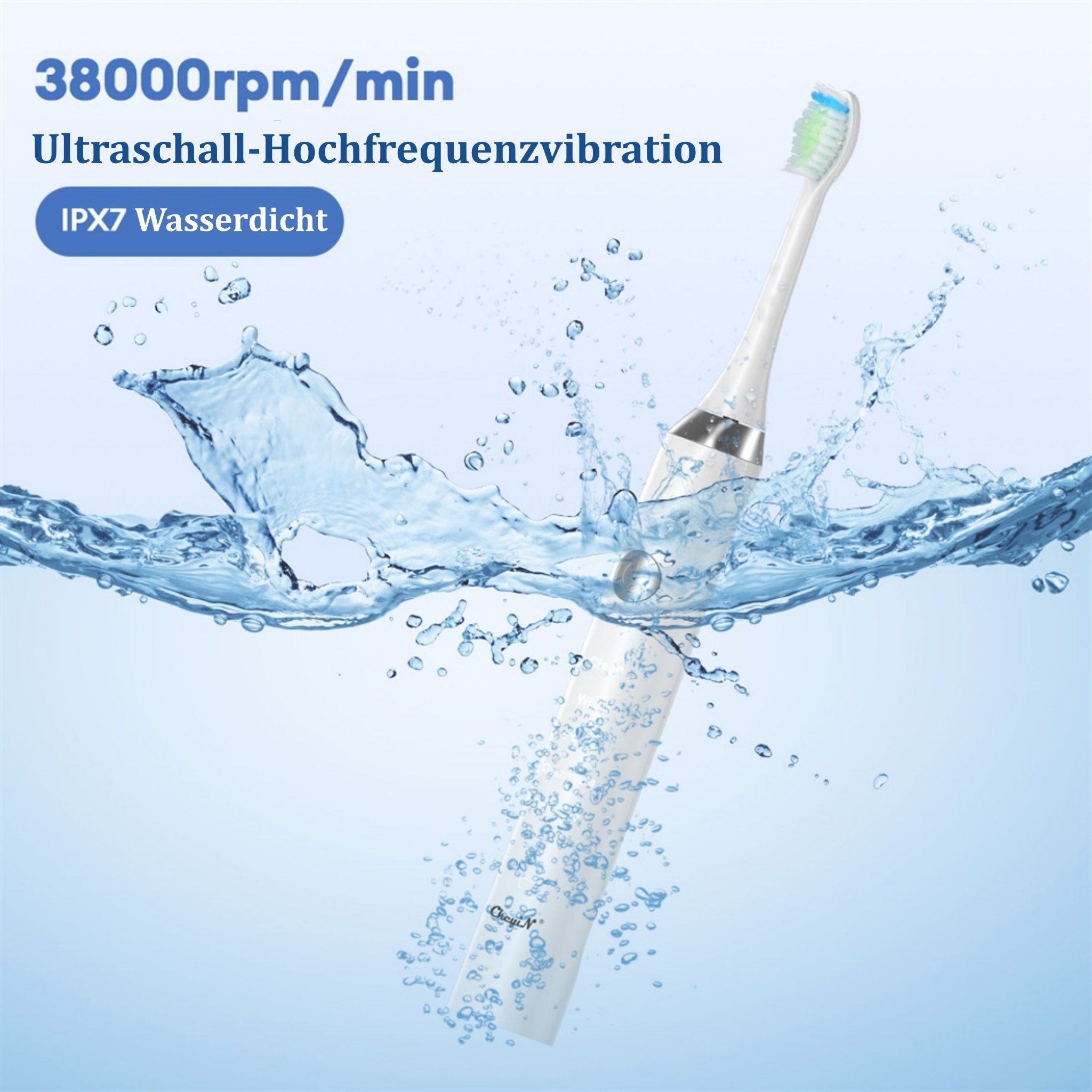 CkeyiN Ultraschallzahnbürste Sonic Magnetic Levitation 3 in 1 elektrische Zahnbürste, Aufsteckbürsten: 4 St., 5 Modi, 5 Intensitätseinstellungen
