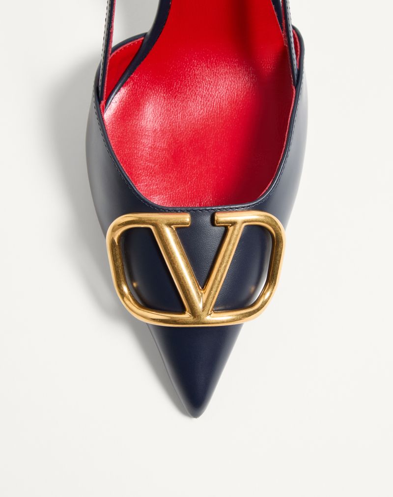 VLogo Signature Slingback Decote em pele de bezerro 80 mm