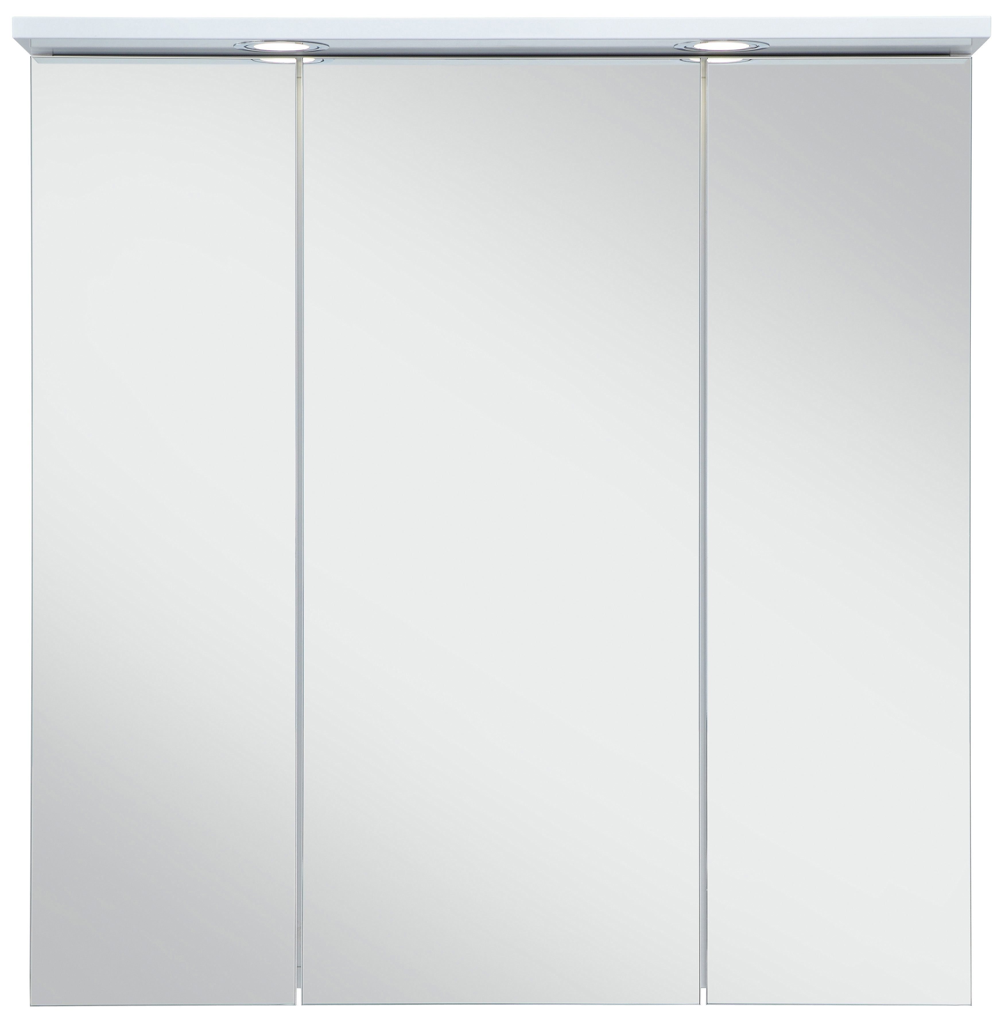 Schildmeyer Spiegelschrank SPS 700.1 Spot Breite 70 cm, 3-türig, 2 LED-Einbaustrahler, Schalter-/Steckdosenbox
