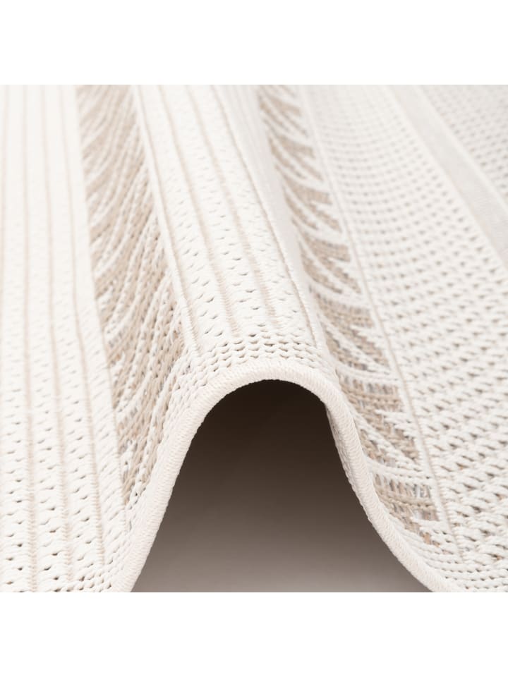 Pergamon In & Outdoor Teppich Flachgewebe Ottawa Stripes in Beige günstig kaufen