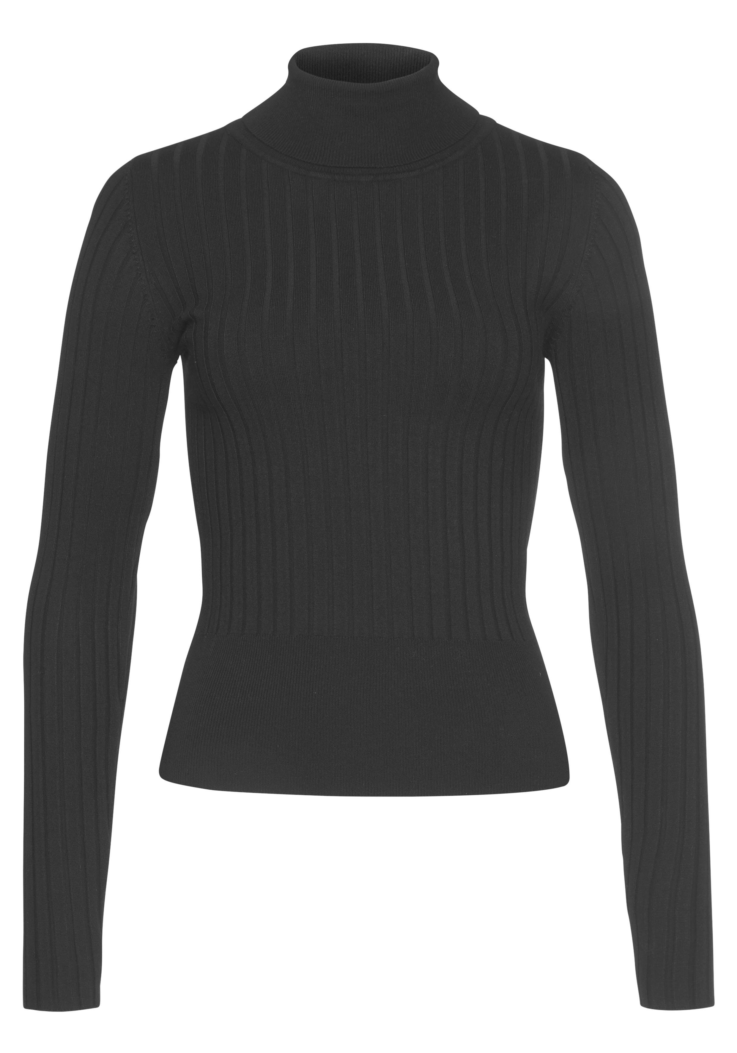 LASCANA Rollkragenpullover aus weichem Rippstrick