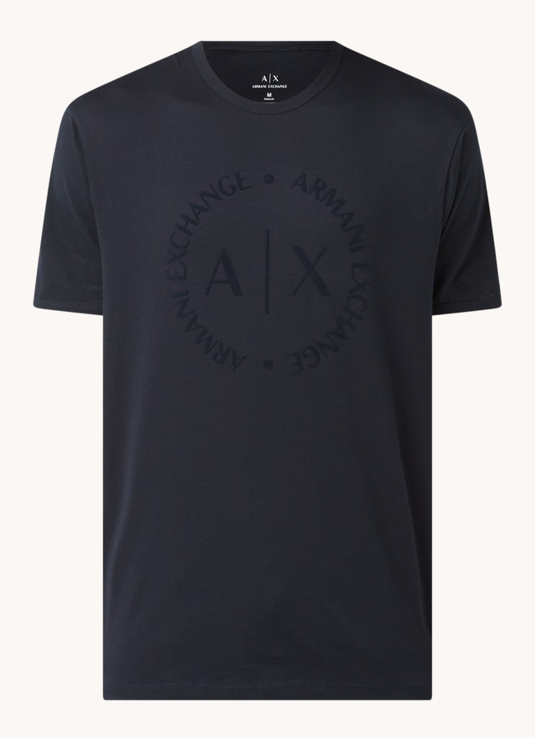Armani Exchange T-krekls ar pūkaina logotipa apdruku