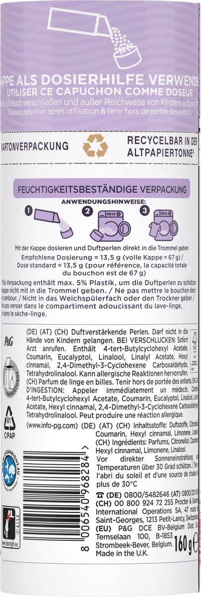 Wäscheparfüm Light, Lavendel & Seidenbaumblüte, 160 g