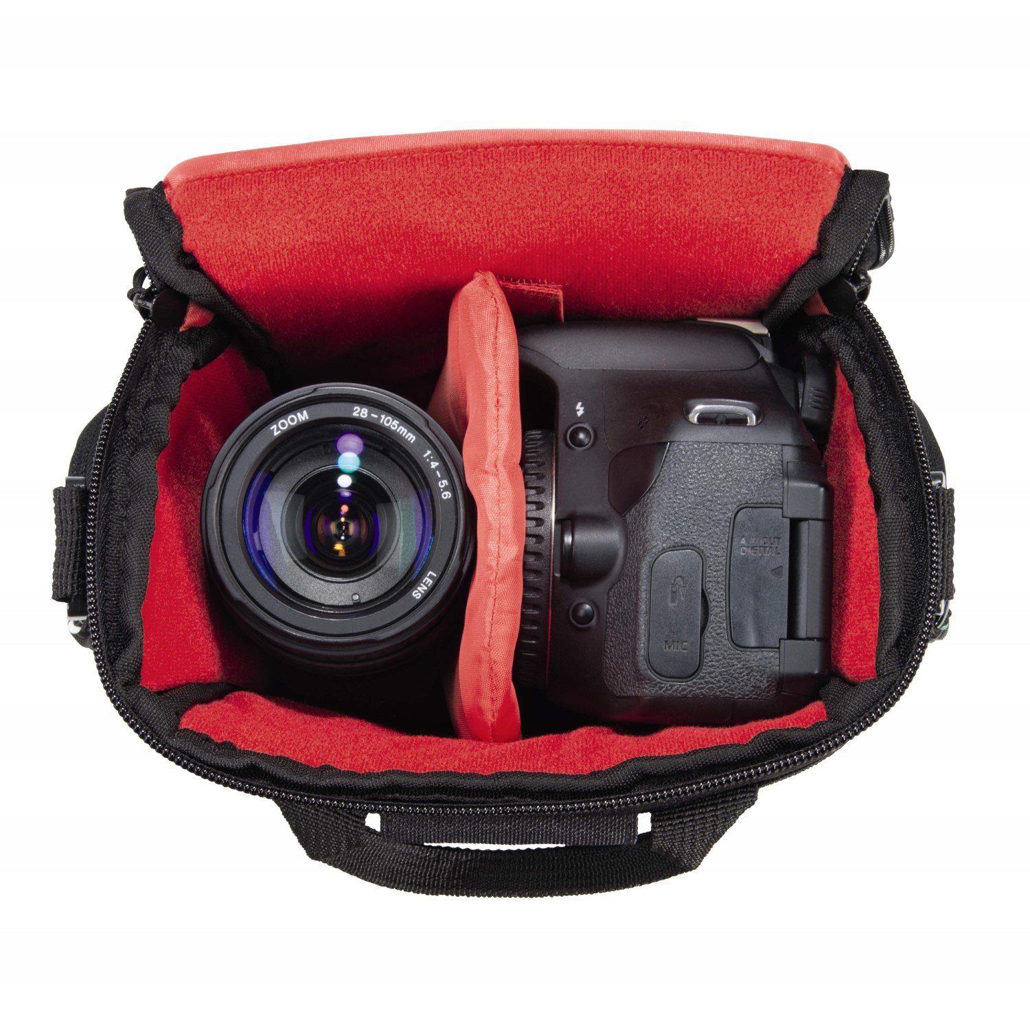 Hama Kameratasche Kamera-Tasche Sambia 110 Foto-Tasche Universal, Case Schultergurt Tragegriff Zubehör-Fächer Systemkamera Digitalkamera
