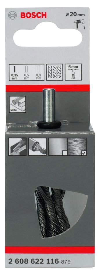 Bosch Blue Accessories 2608622116 Κεφαλή βούρτσας 19 mm πλεγμένη, στέλεχος 6 mm