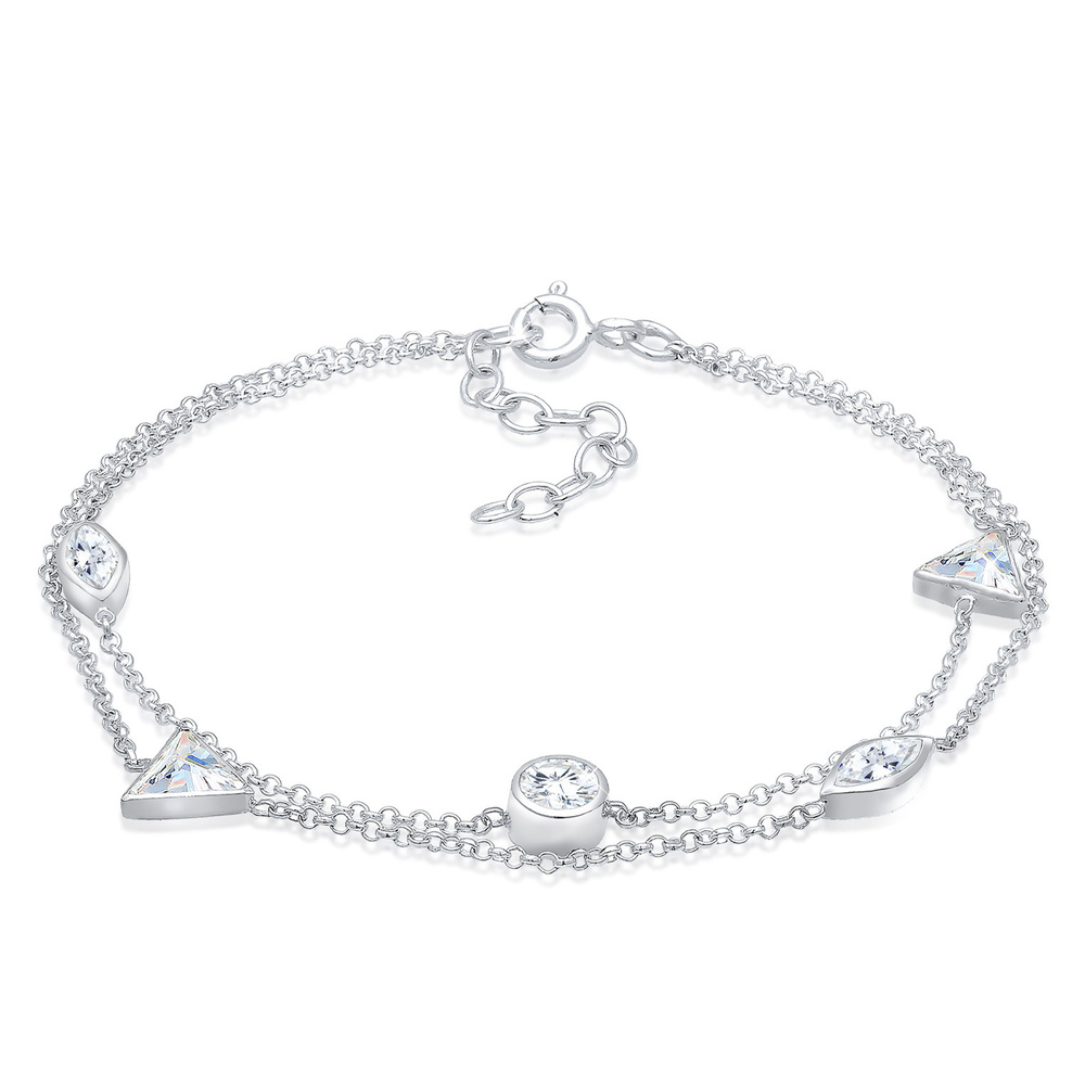 Elli Elli Bracelet Layer Dreieck Geo Zirkonia Kristalle 925 Silber Bracelet