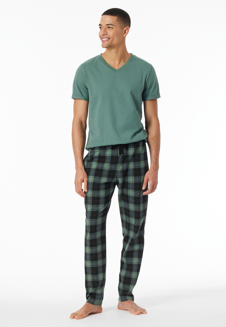 Loungehose lang Organic Cotton Blätterprint mehrfarbig - Mix+Relax