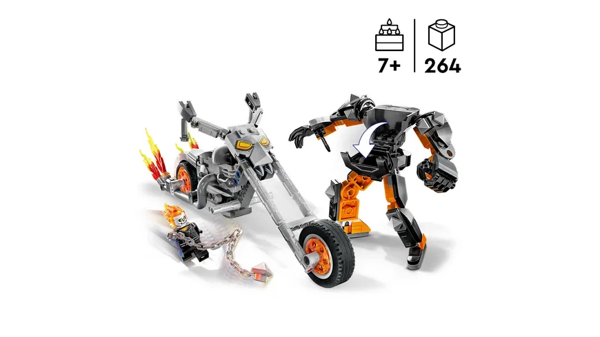 LEGO Marvel 76245 Ghost Rider mit Mech & Bike, Superhelden Set