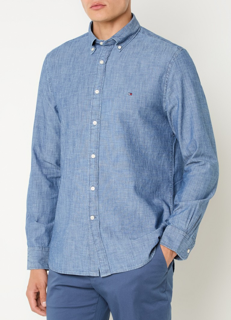 Tommy Hilfiger srajca iz chambray kroja z vezenim logotipom