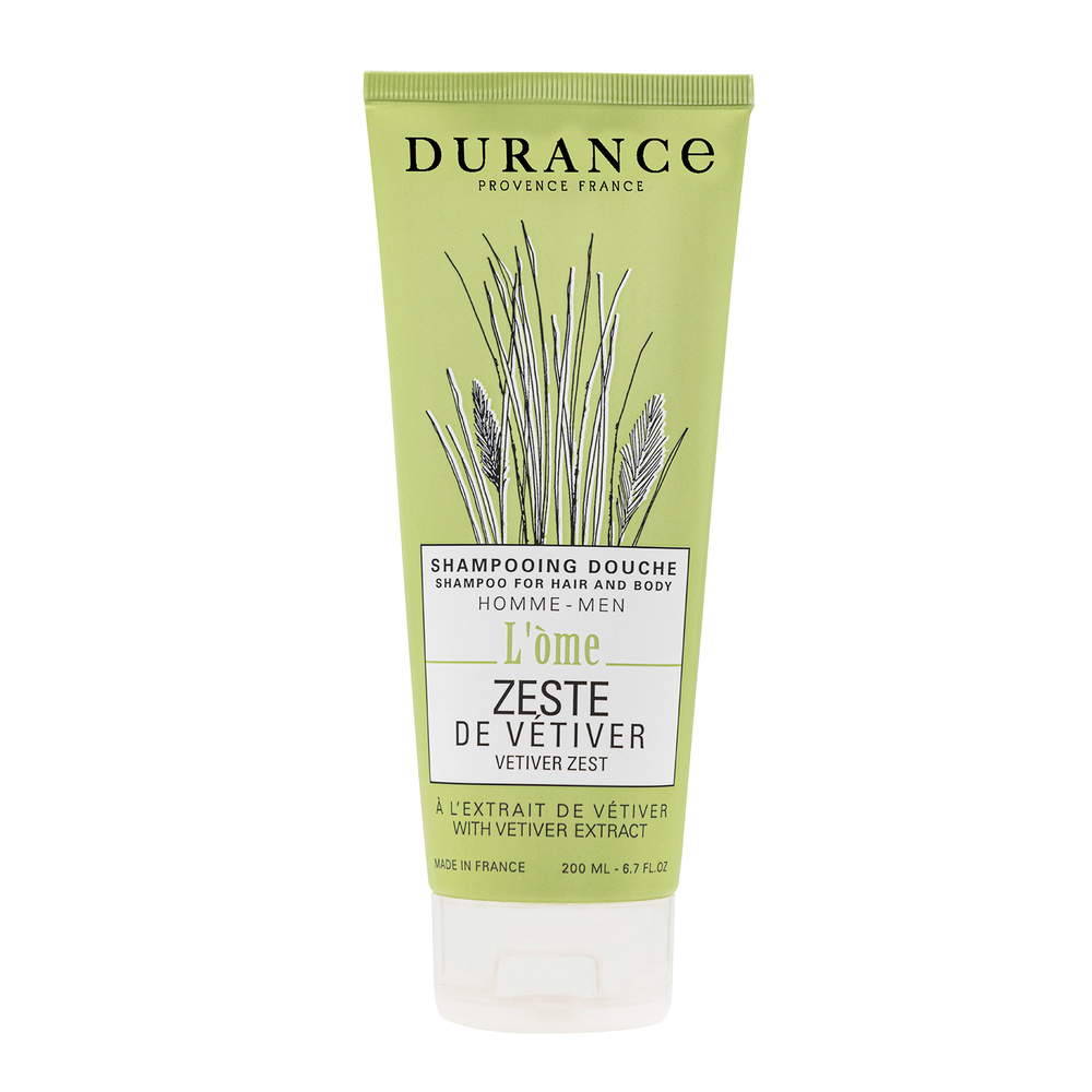 durance Shampooing Douche Zeste de Vétiver à l'extrait de Vétiver 200 mL Shampoing douche 200 ml