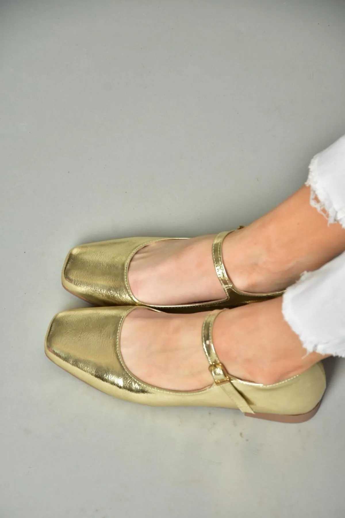 Fox Shoes  Ballerina - Goldfarben - Flacher Absatz