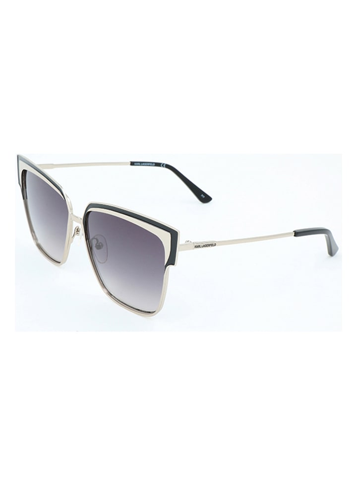 Karl Lagerfeld Damen-Sonnenbrille in Silber/ Schwarz günstig kaufen 57