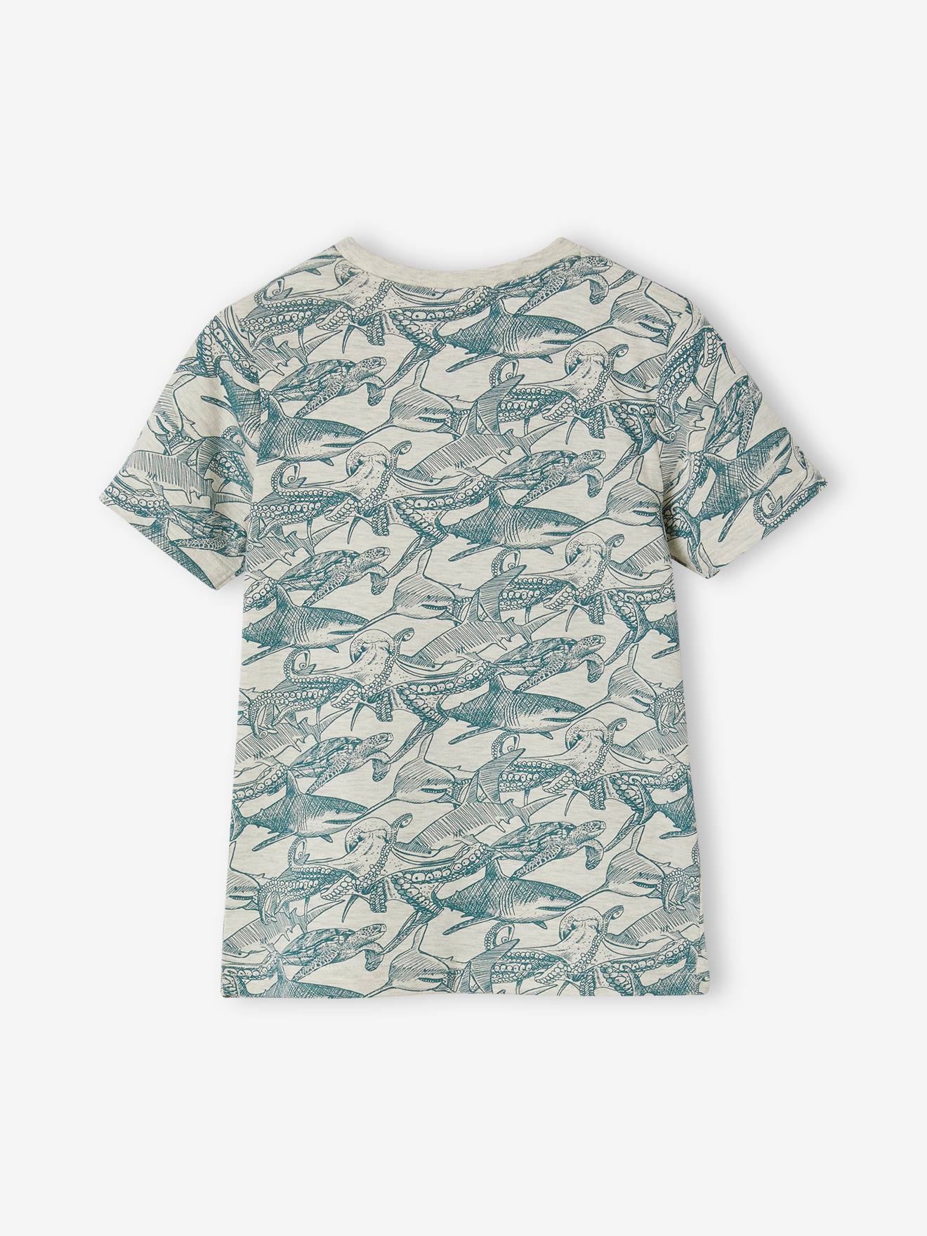 Vertbaudet Jungen T-Shirt, Print und Brusttasche Oeko-Tex - ziegel