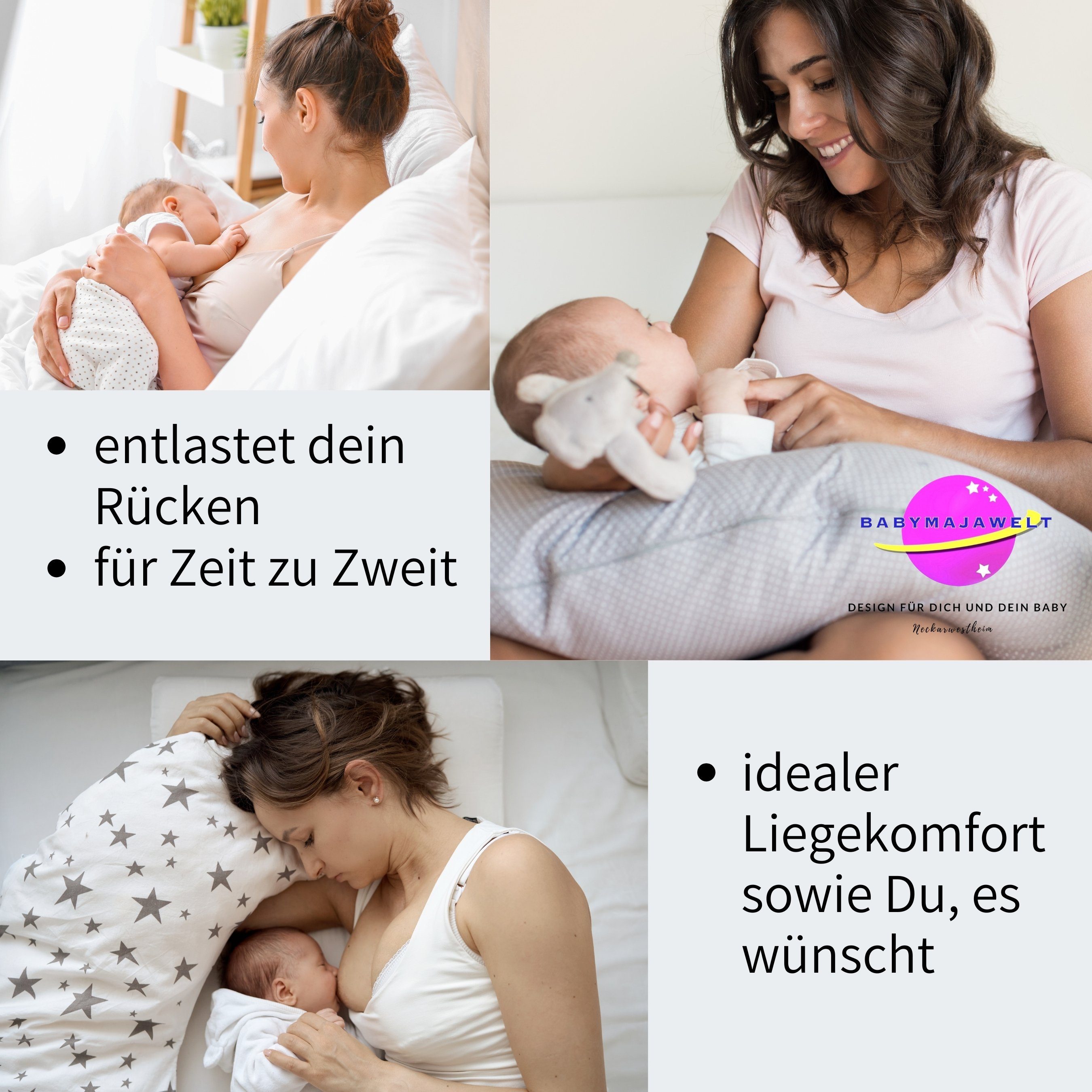 Babymajawelt Stillkissen Stillkissen Perlenfüllung Seitenschläferkissen XL, Speichert Wärme!, Tipi Blau Kissen, Schwangerschaftskissen, Made In EU, Prall gefüllt, Individuell anpassbar