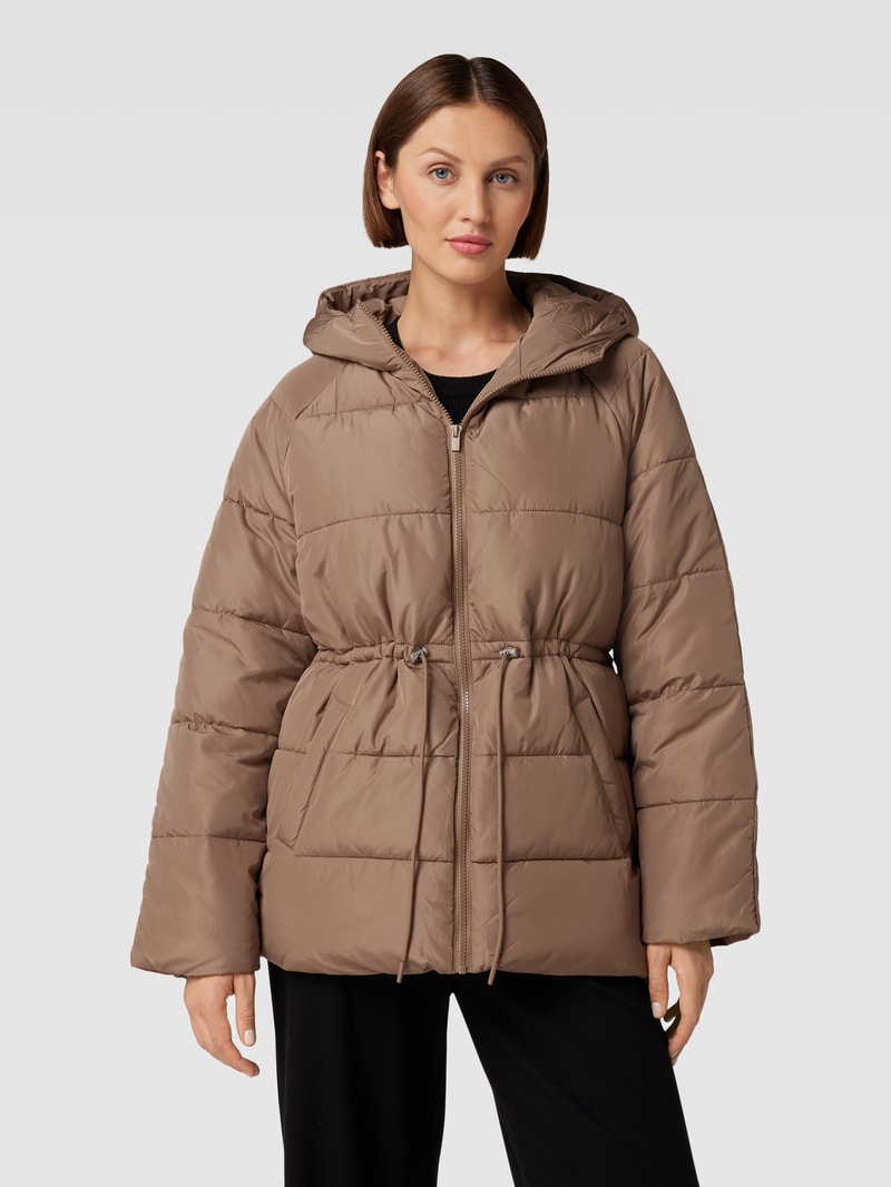 Steppjacke mit Kapuze Modell 'LEANA' in taupe